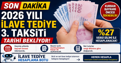 İlave Tediye 3. Taksit Ödemesi